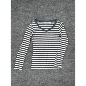 Derek Heart Striped V-Neck Long‎ Sleeve Top Womens Sz Medium